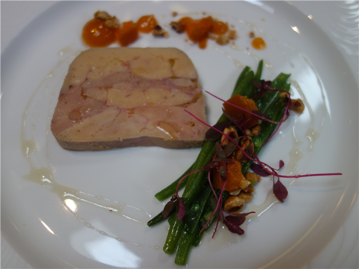 foie gras terrine and beans